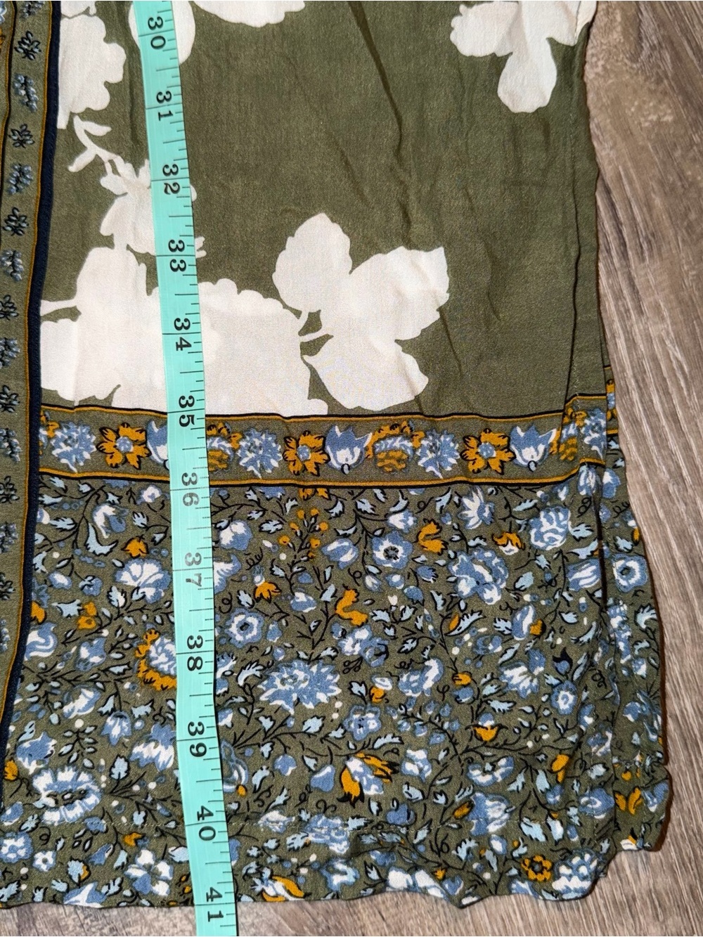 LOFT Outlet Olive Green Lightweight 100% modal floral duster long kimono M/L - Picture 13 of 15